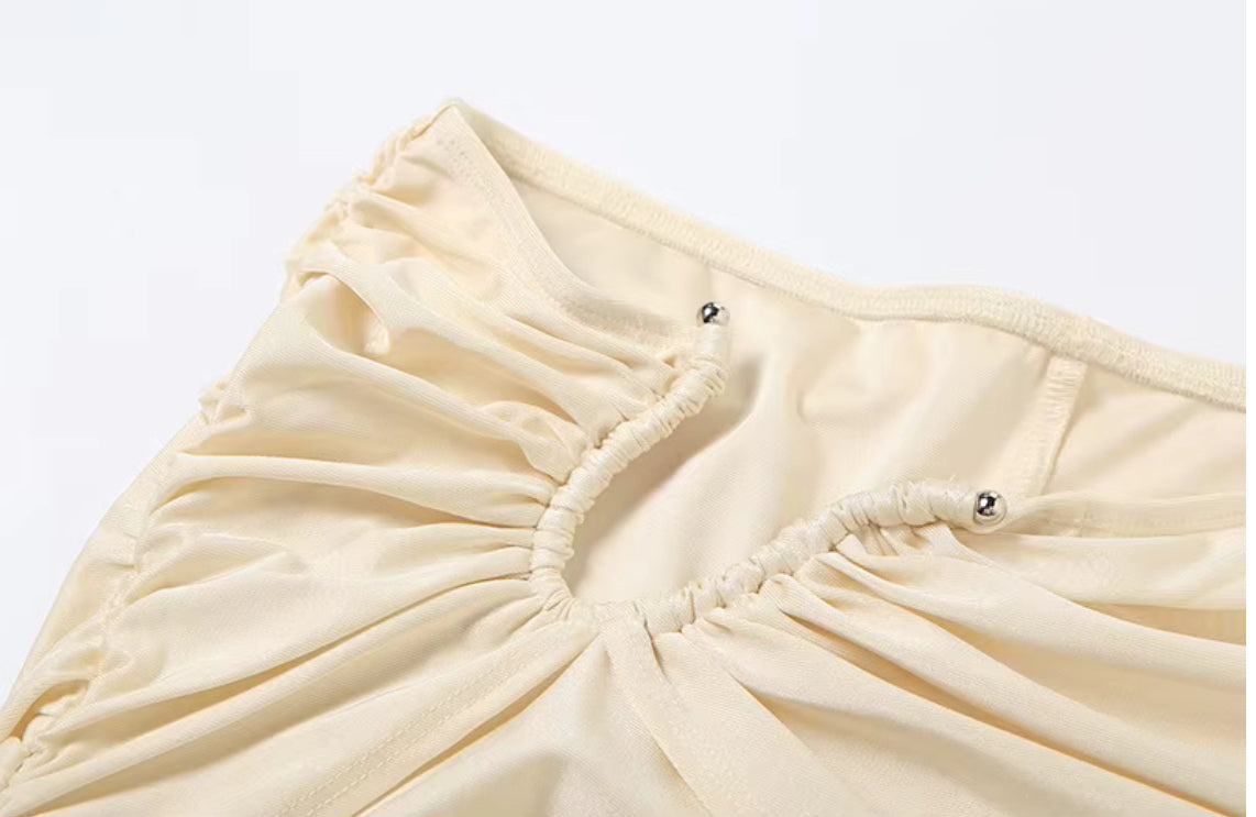 Main Attraction- Beige Twisted Two Piece Pants Set