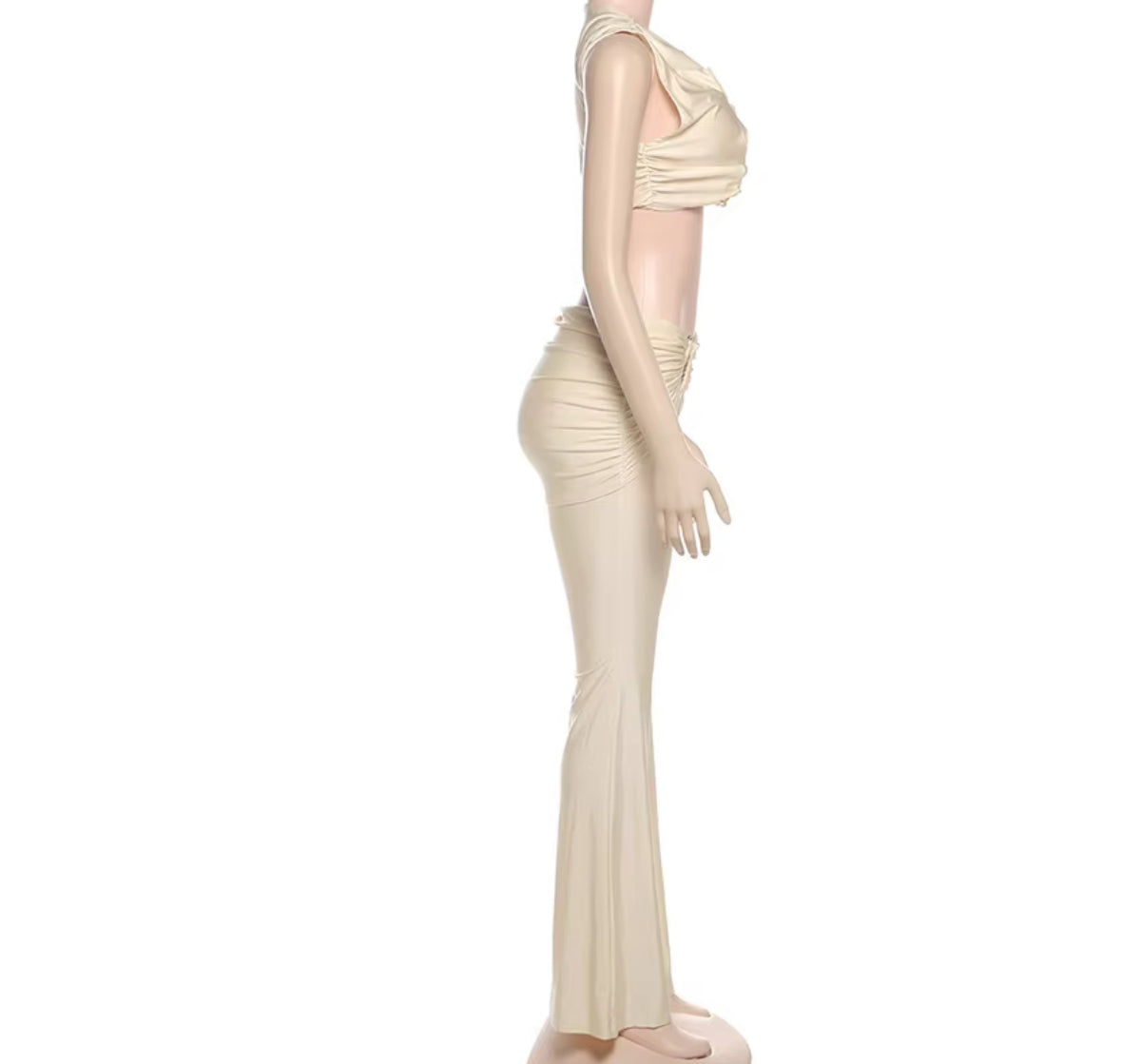 Main Attraction- Beige Twisted Two Piece Pants Set