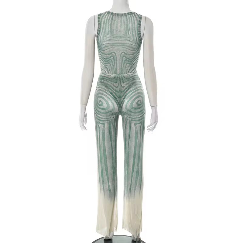 Euphoria Swirl Print Two Piece Bodysuit Set