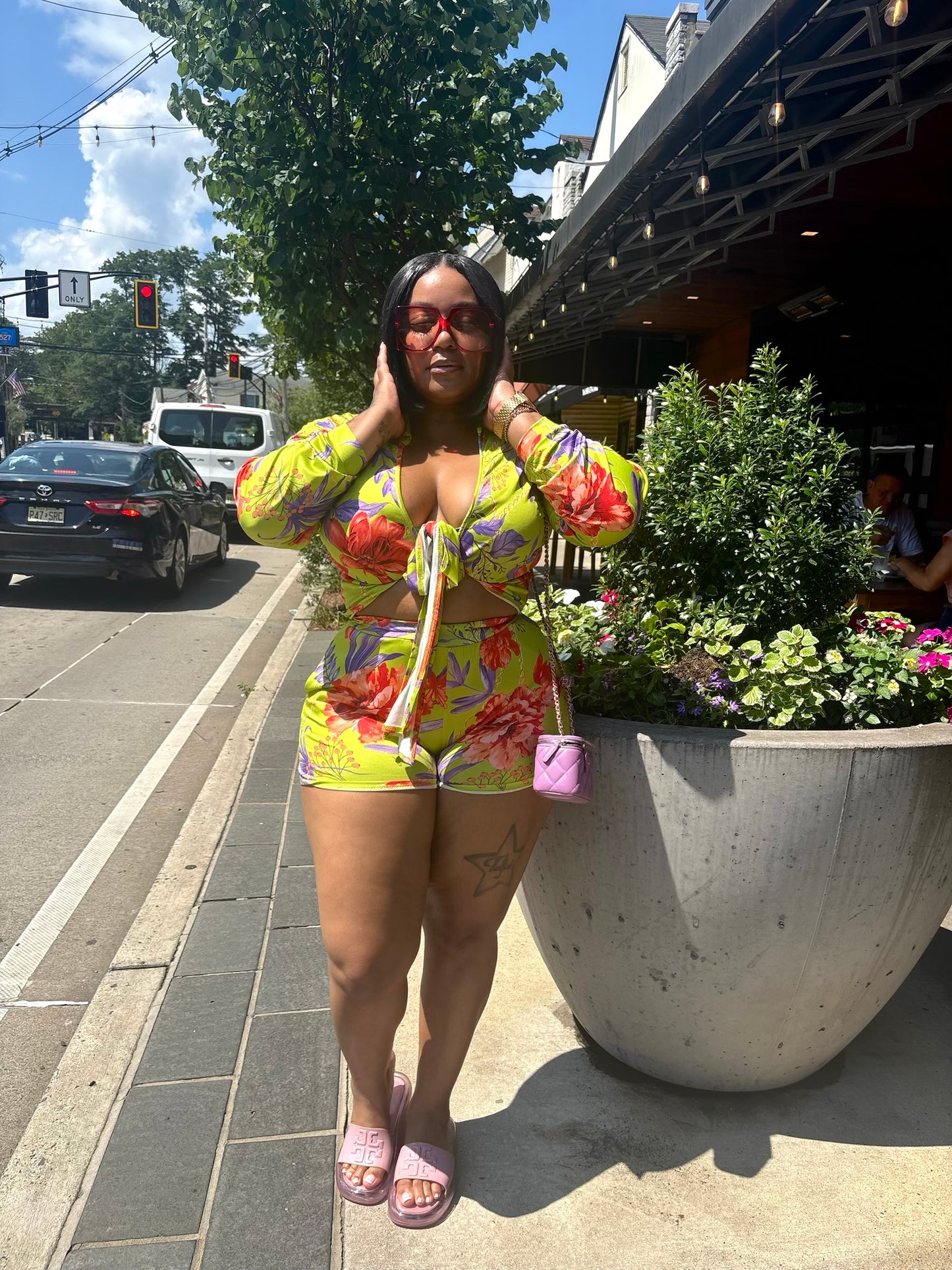 Island Bloom Flora Shorts Set