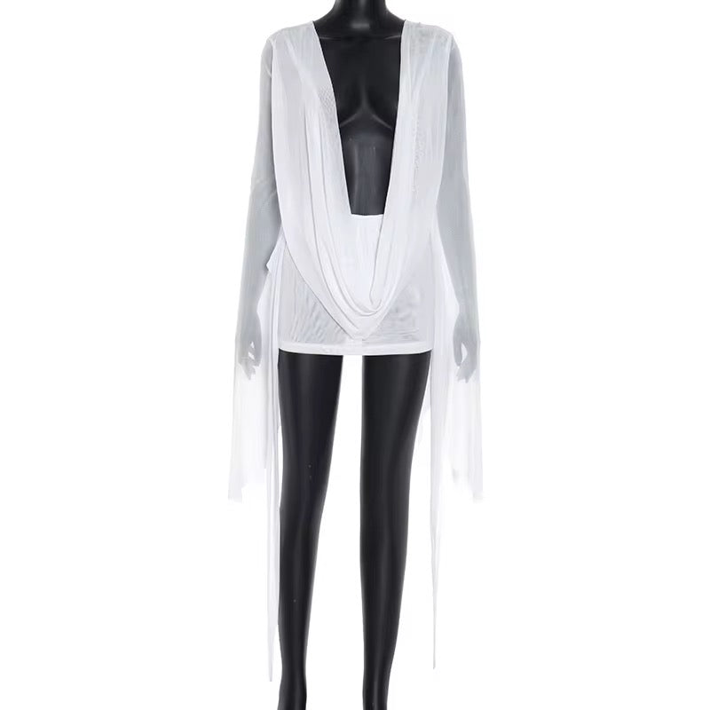 Pure Bliss Mesh Mini Dress - Blush Pink