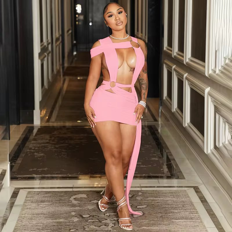 Hot Topic Mini Dress – Pink Cut Out Night Out Mini Dress