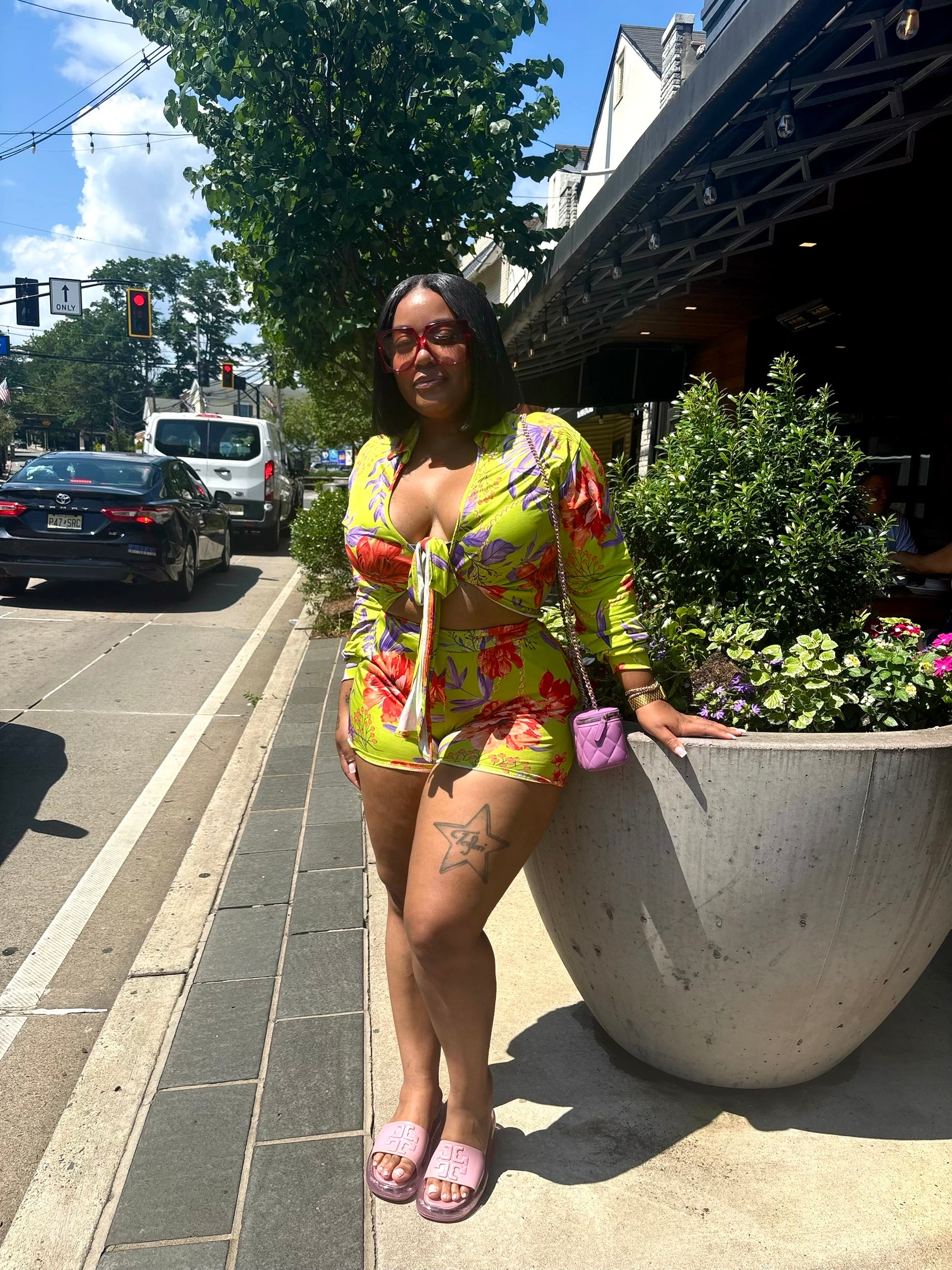 Island Bloom Flora Shorts Set