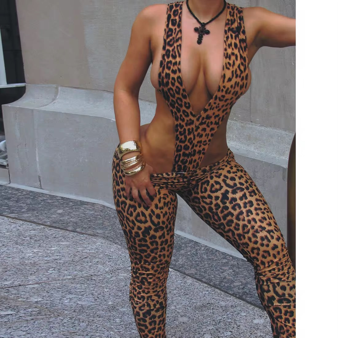 He Loves Us Both Plunge Bodysuit Set