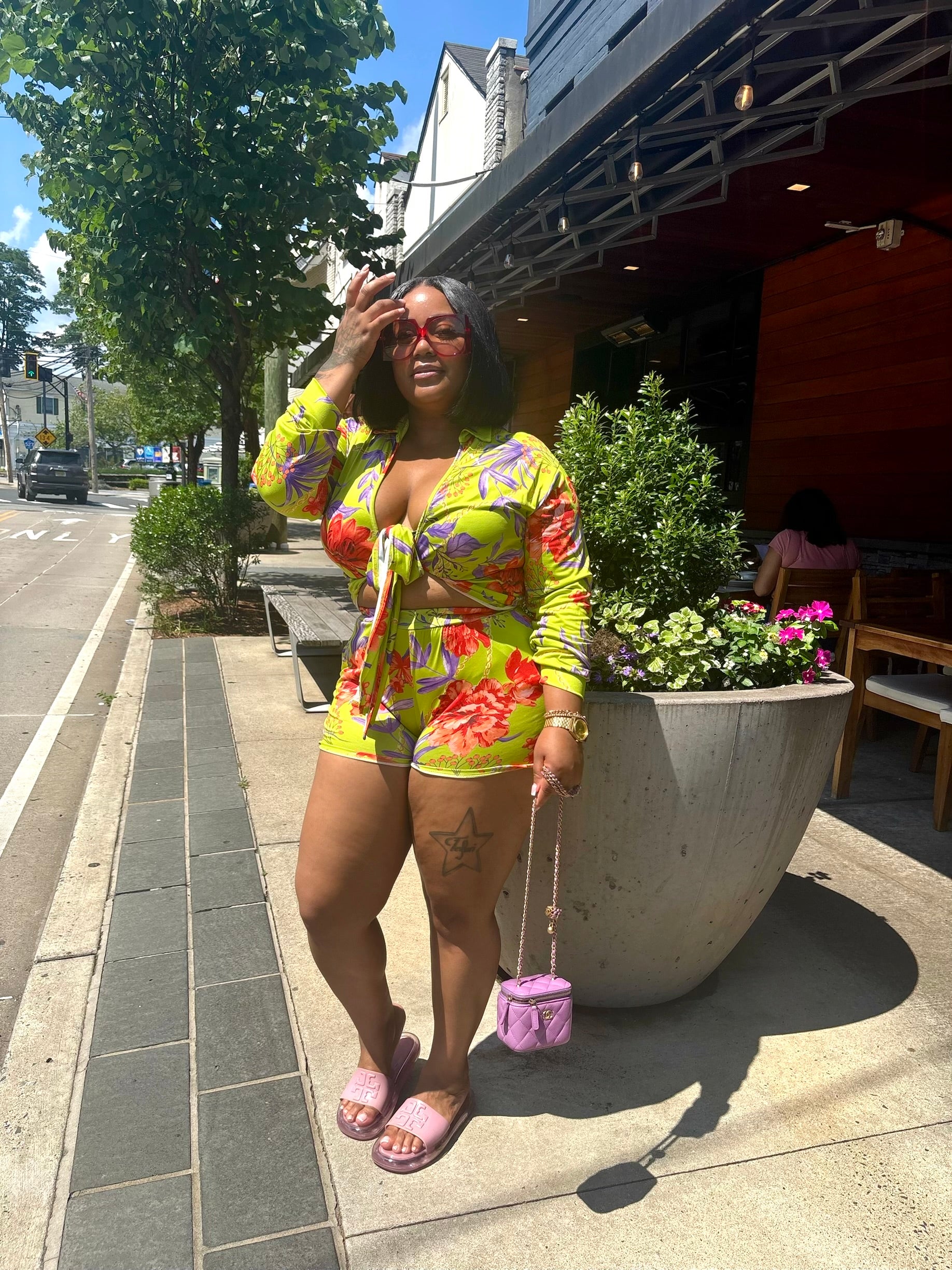 Island Bloom Flora Shorts Set