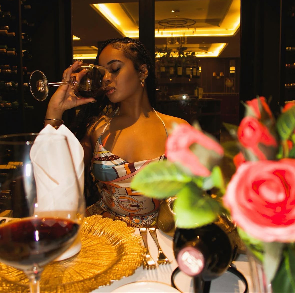 Puccii Prints Halter Satin Set