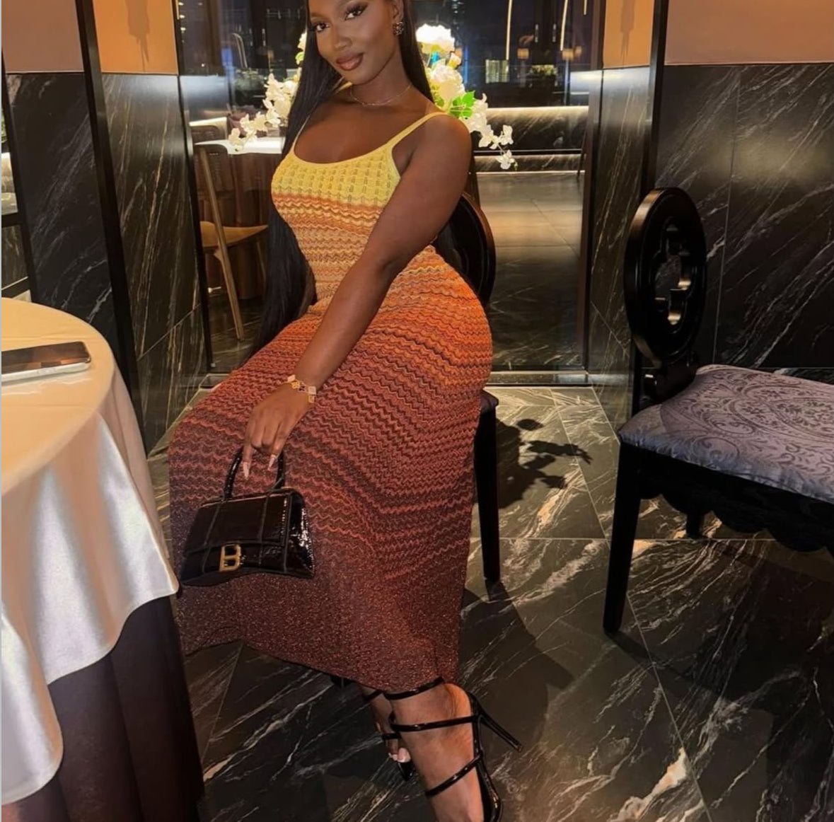 Island Glow Ombré Maxi Knit Dress