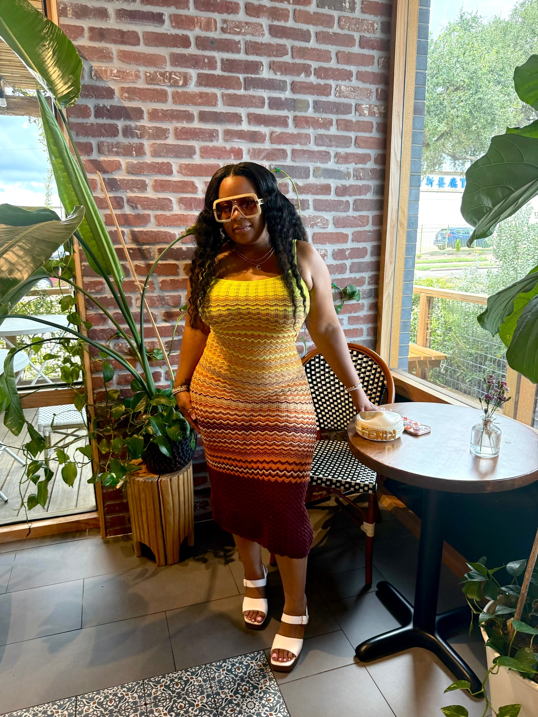 Island Glow Ombré Maxi Knit Dress