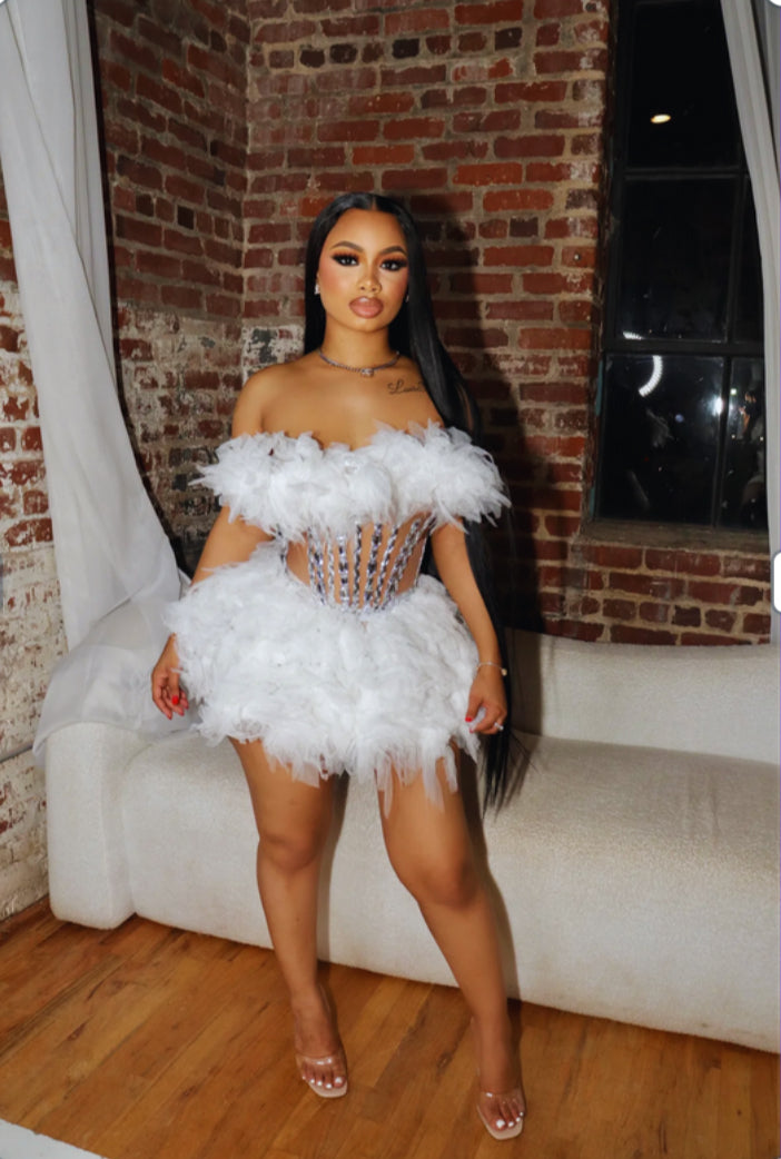 Innocent Crush White Corset Mini Dress