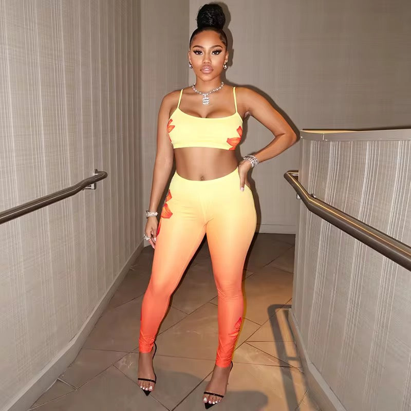 Petal Paradise Set — Floral Bralette & Pants Set