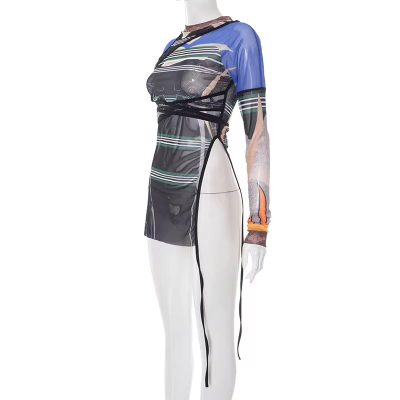 No Strings Attached Mesh Cover Up Top