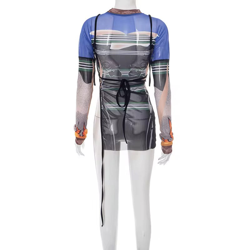 No Strings Attached Mesh Cover Up Top