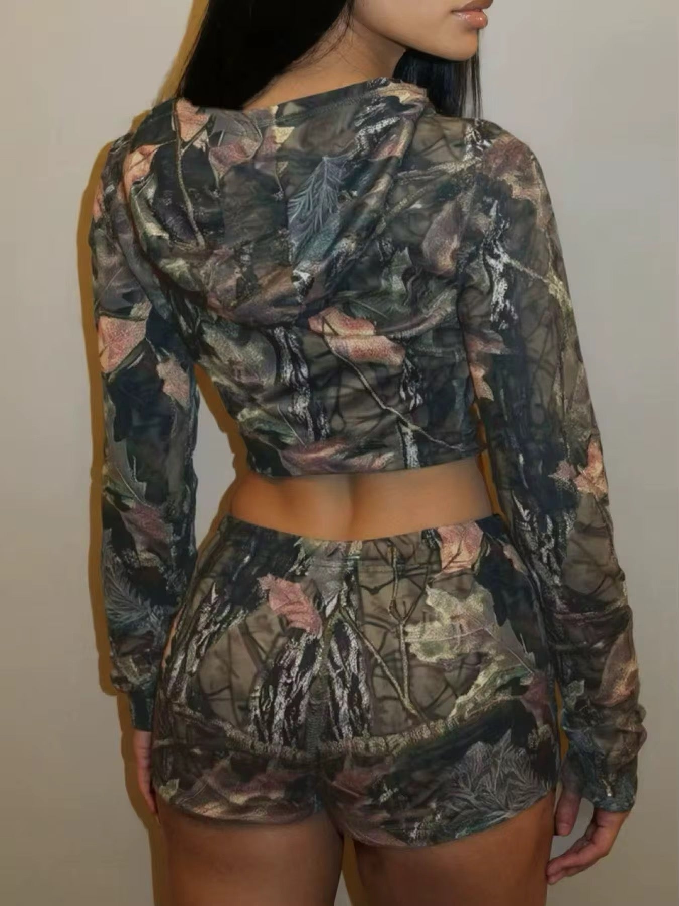 Ready For It Camo Jogger Shorts Set