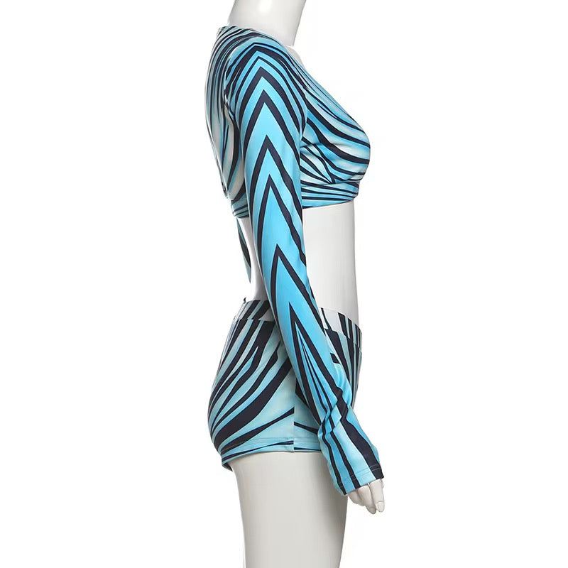 Cavalli Ray of Sea Print Shorts Set