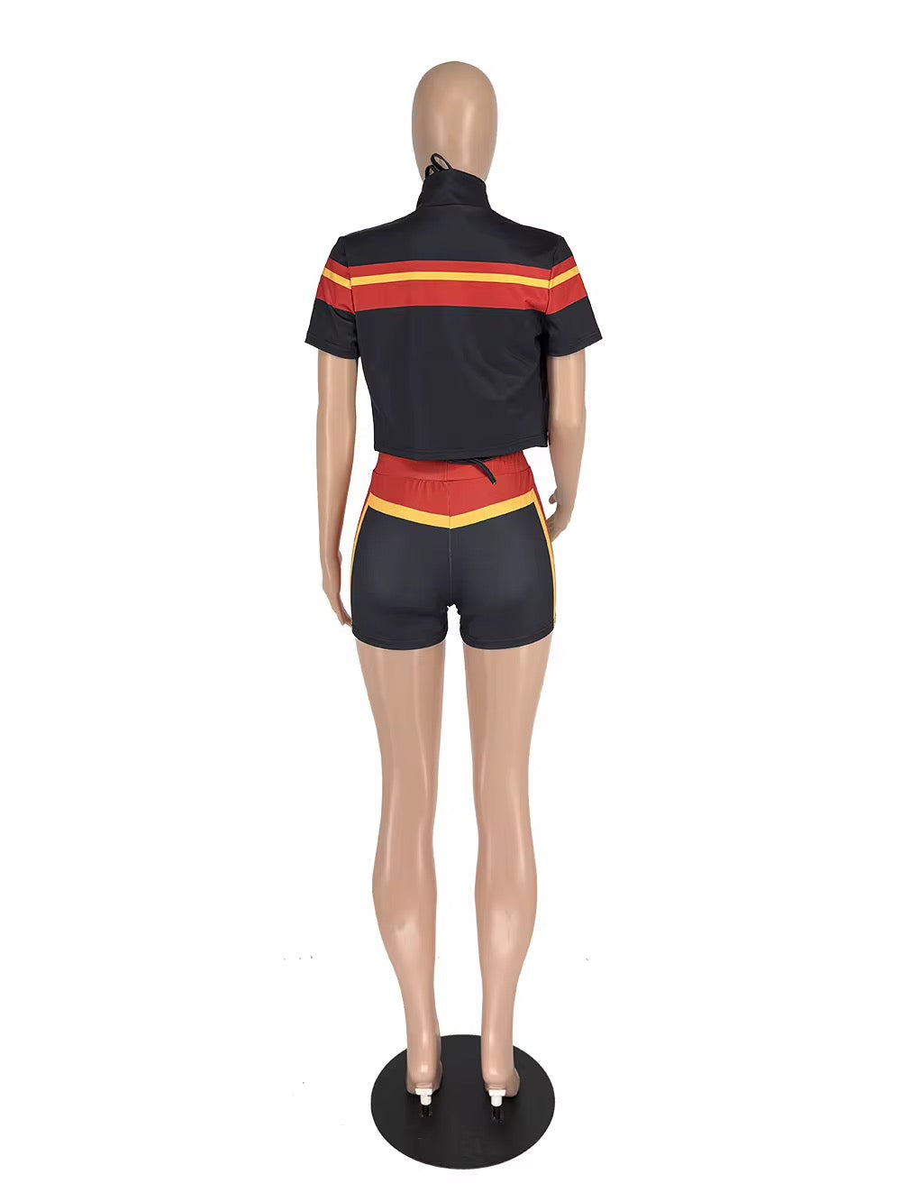 Back Outside 3 Piece Shorts Crop Set