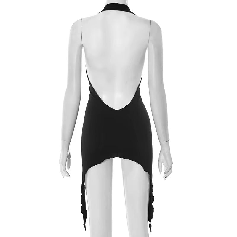 You Should Come Over Mini Plunge Dress