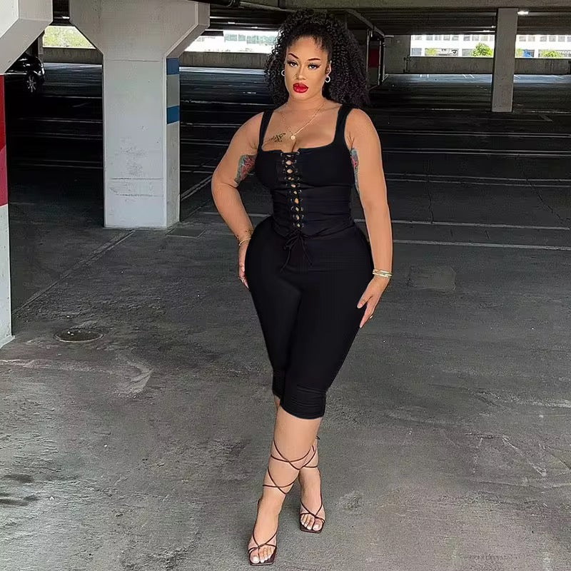 What You Need Tie Up Midi Pants Set