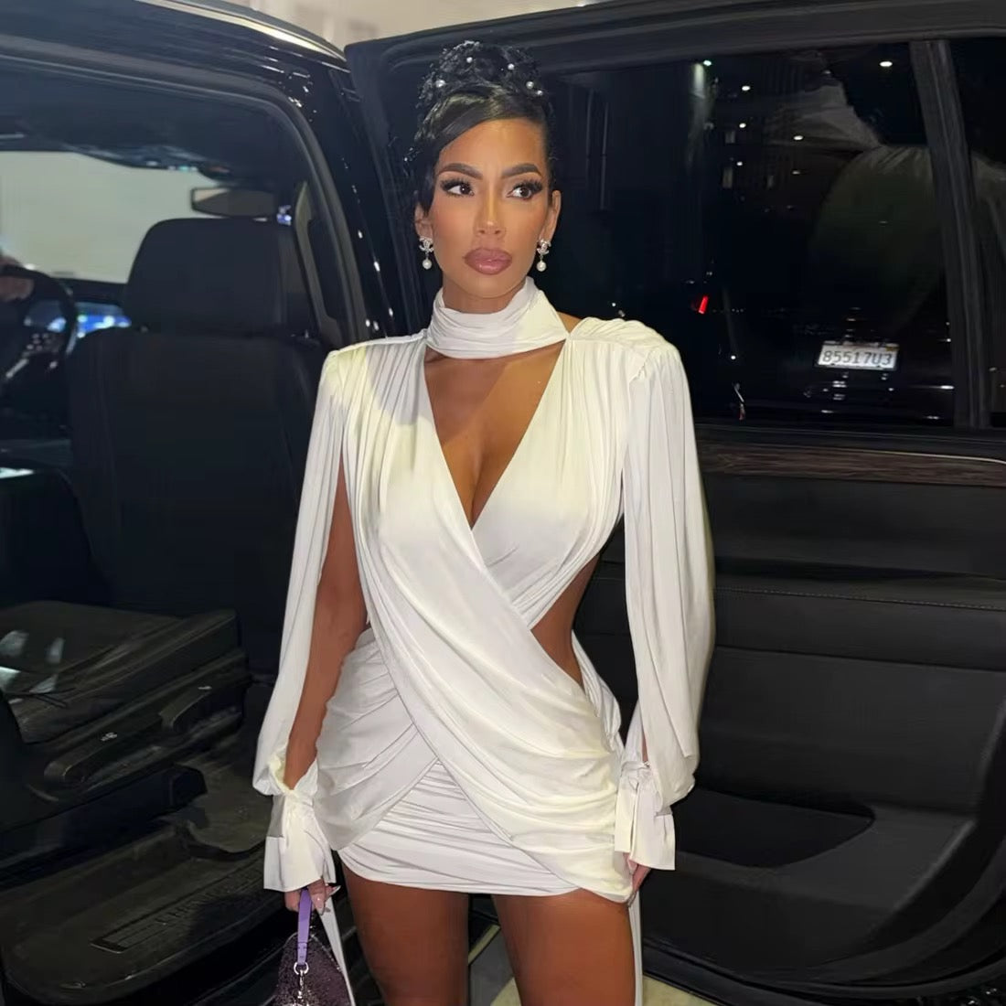 Caviar Dreams - White Wrap Around Dress