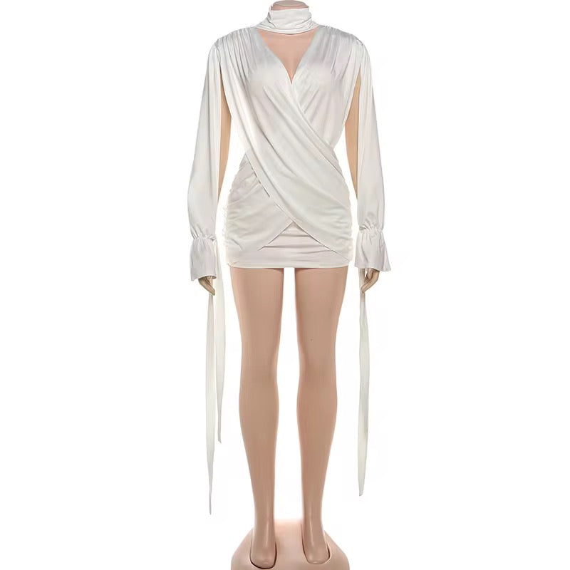 Caviar Dreams - White Wrap Around Dress