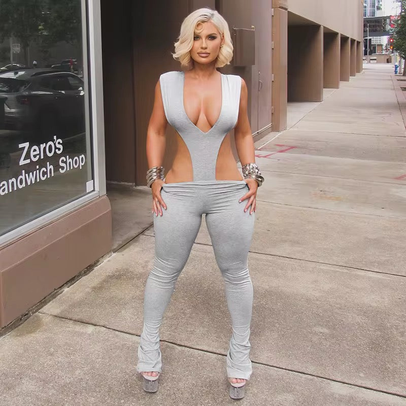 He Loves Us Both Plunge Bodysuit Set