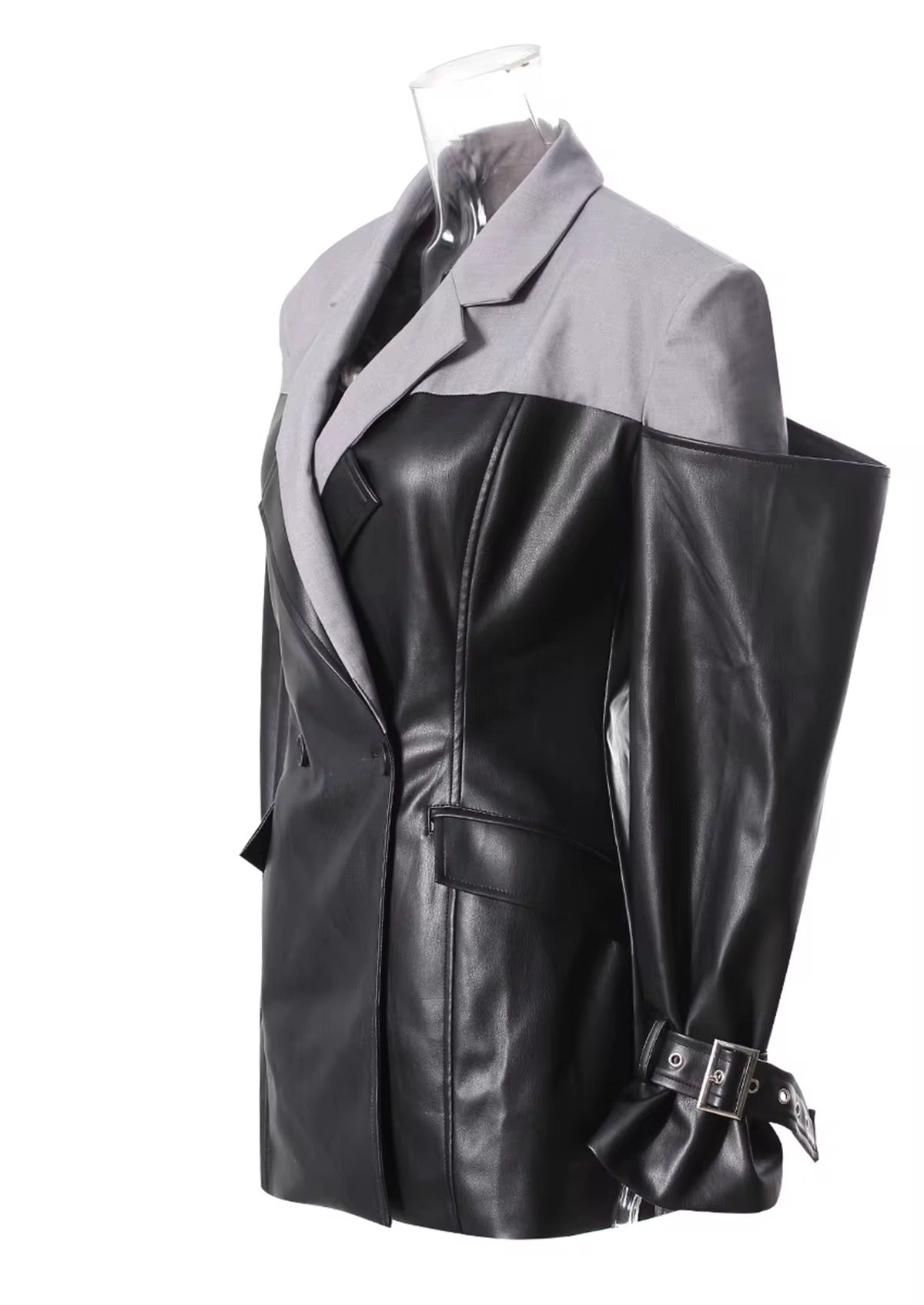 Put It On Leather Stitched Moto Jacket