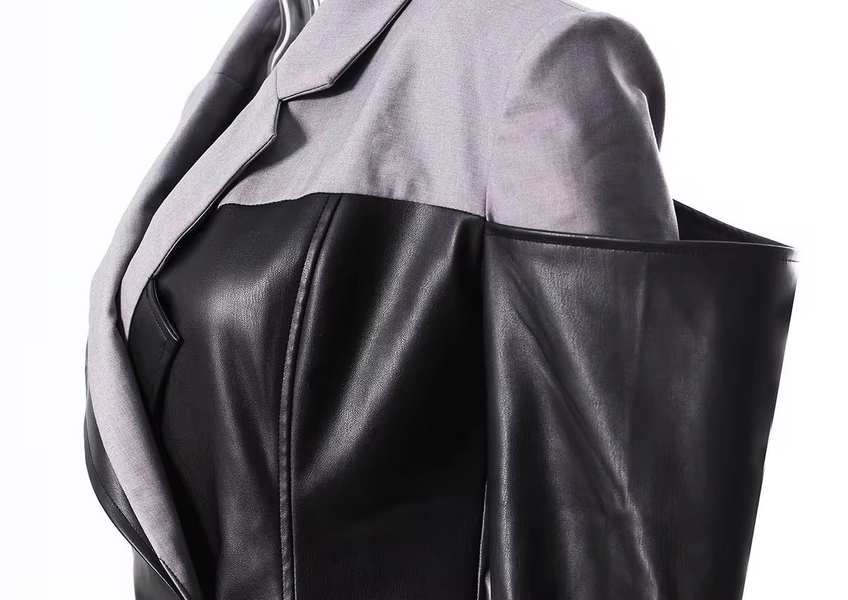 Put It On Leather Stitched Moto Jacket