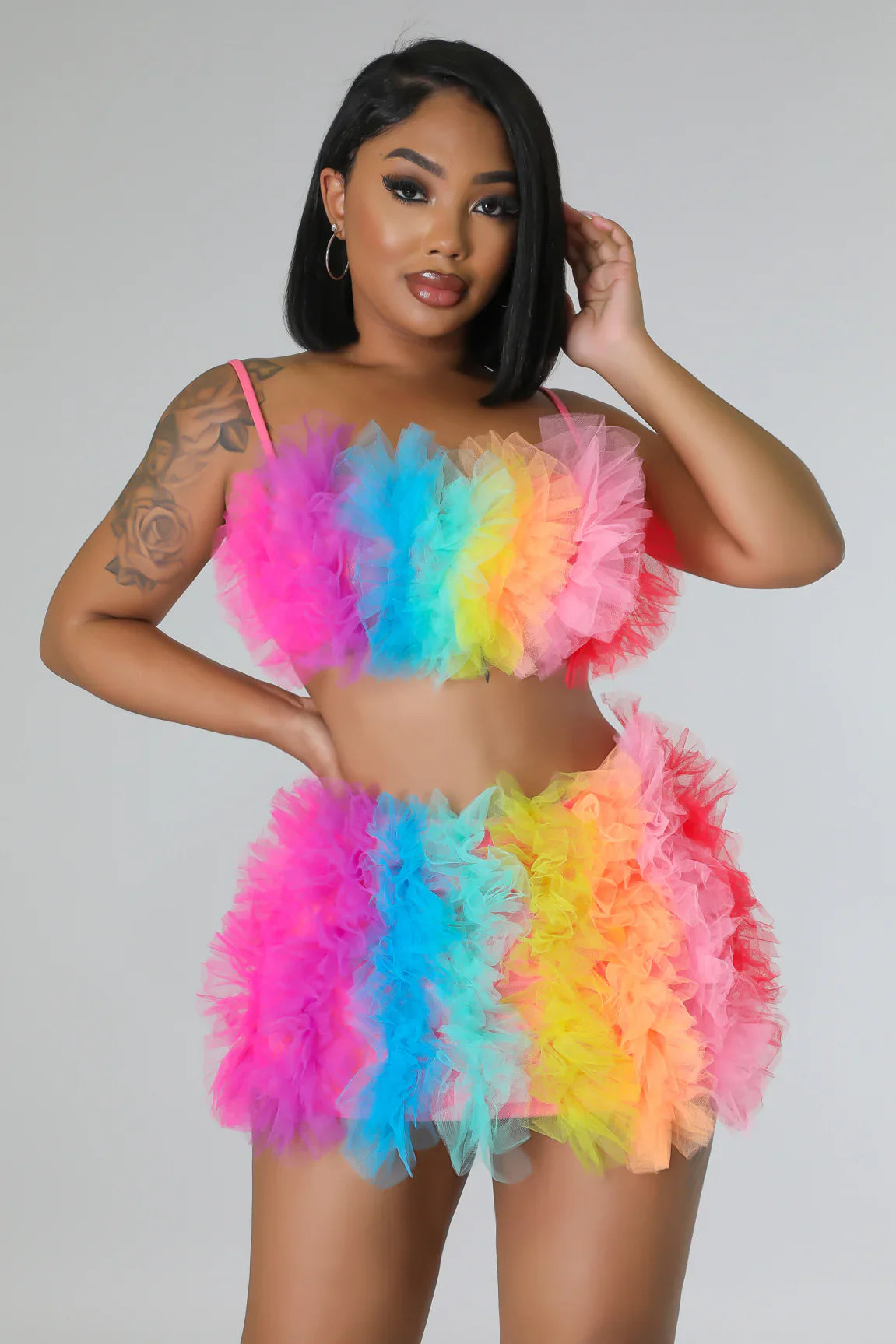 Rainbow Ruffle Fantasy Skirt Set