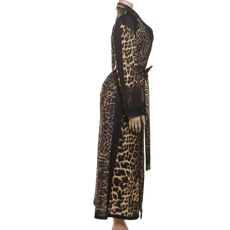 I Don’t Wanna Be Alone Leopard Trench Coat