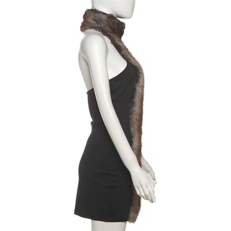 Tell Me What You Want Plush Fur Dress