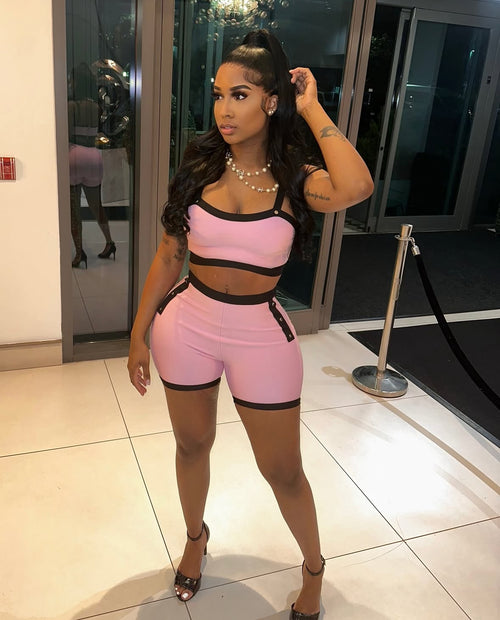A Little More Pink Mini Shorts Set