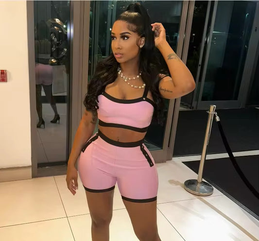 A Little More Pink Mini Shorts Set