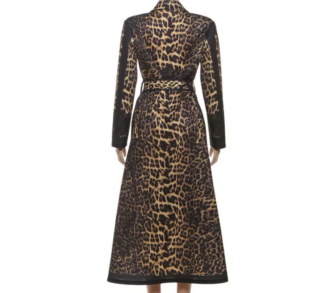 I Don’t Wanna Be Alone Leopard Trench Coat