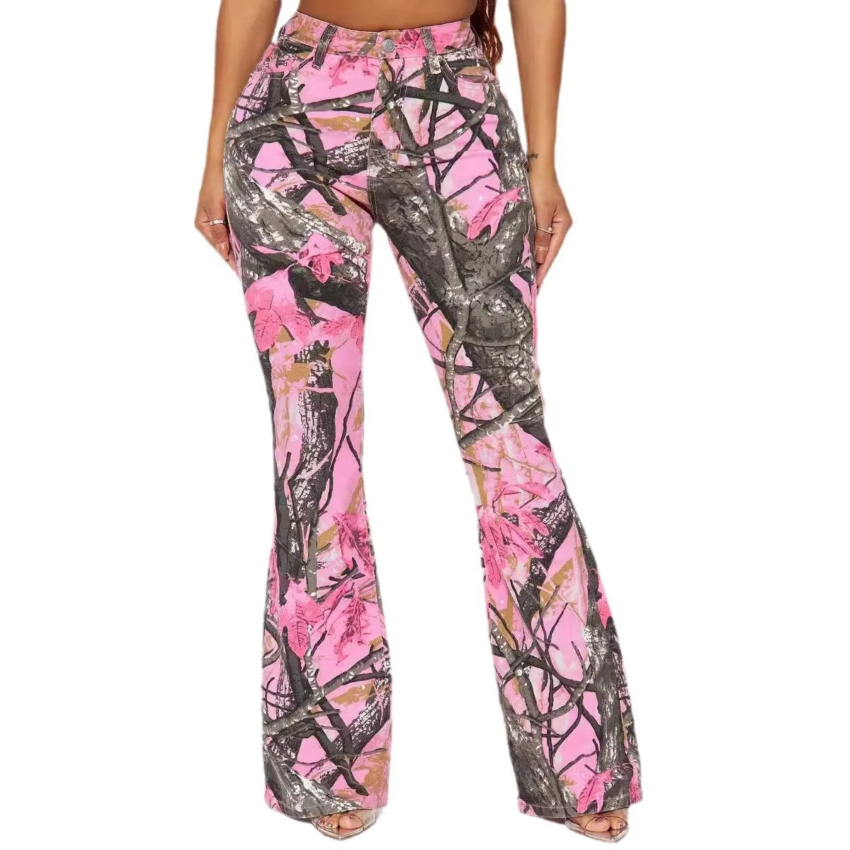 Big Mama Pink Flare Camo Pants