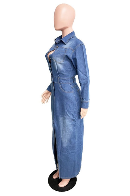 Her Way Denim Maxi Dress