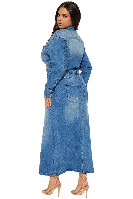 Her Way Denim Maxi Dress