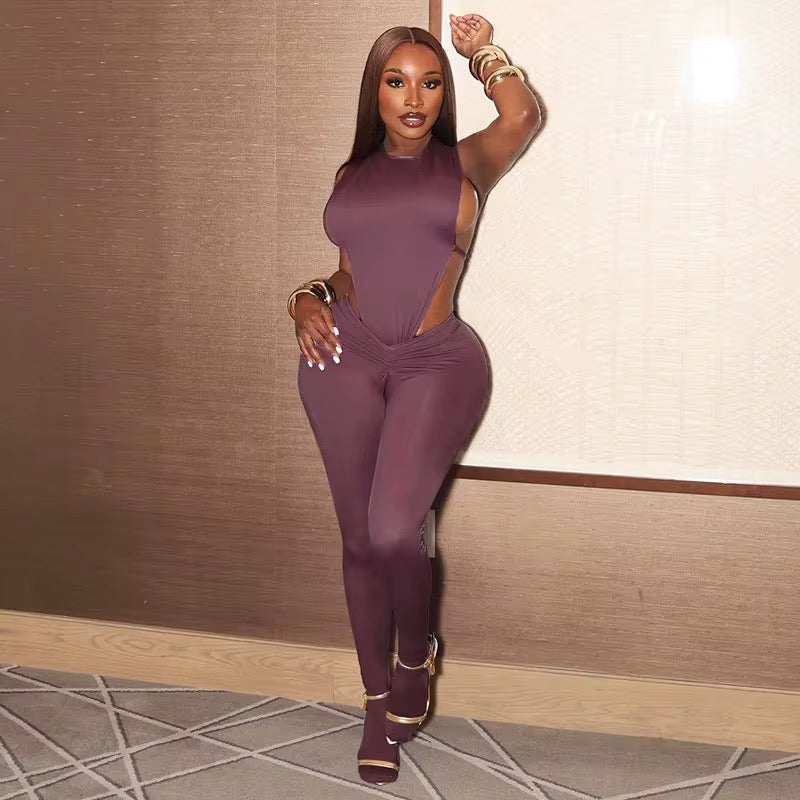 Won’t Let Go Mauve Bodysuit Set