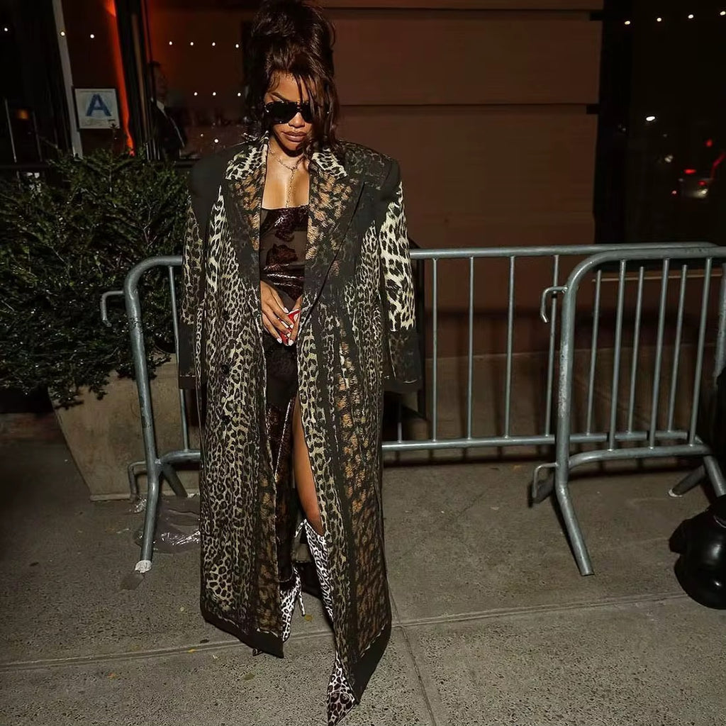 I Don’t Wanna Be Alone Leopard Trench Coat