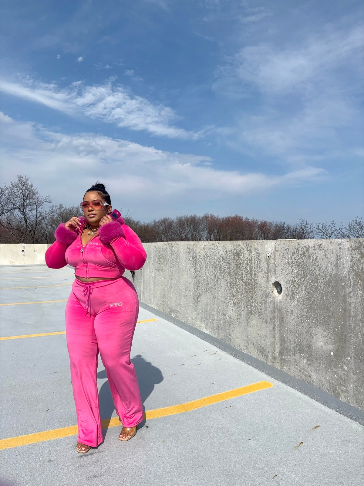 B0$$Y Luxe Fur Tracksuit Set