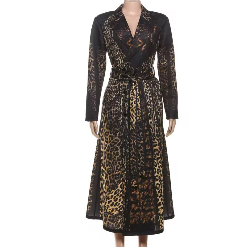 I Don’t Wanna Be Alone Leopard Trench Coat