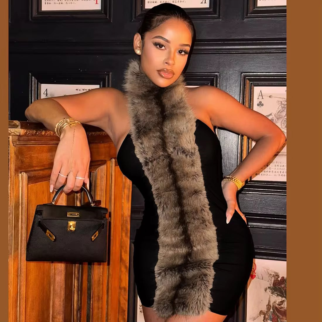 Tell Me What You Want Plush Fur Dress