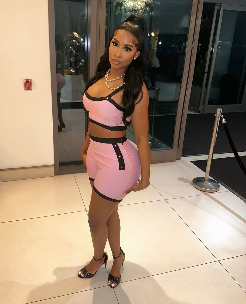 A Little More Pink Mini Shorts Set