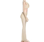 Main Attraction- Beige Twisted Two Piece Pants Set