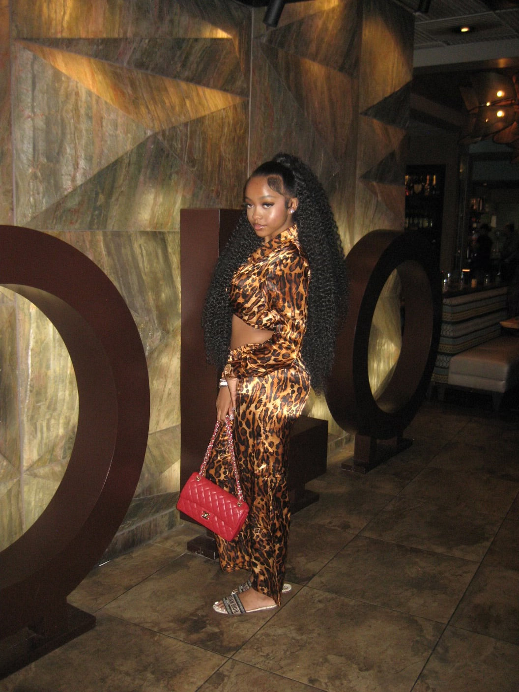 The Queen Leopard Satin Set