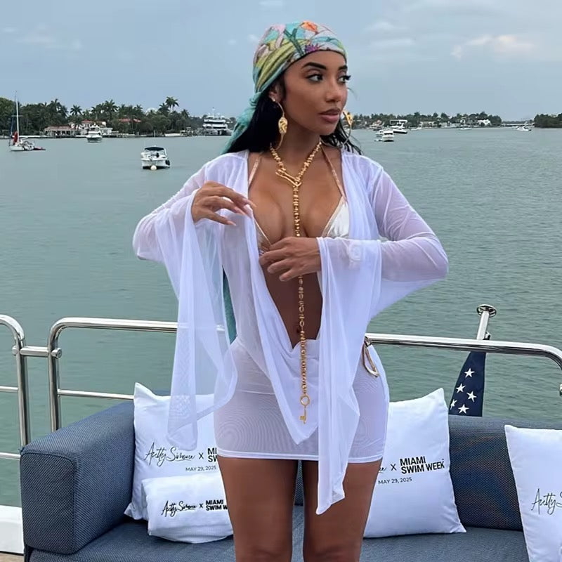 Pure Bliss Mesh Mini Dress - Blush Pink