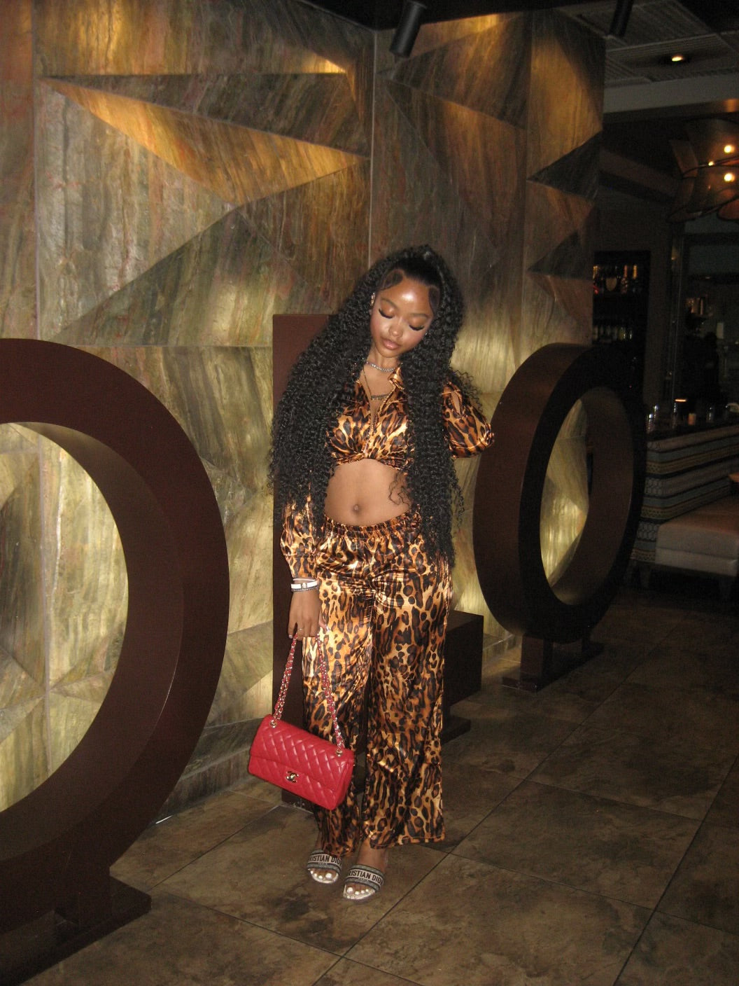 The Queen Leopard Satin Set