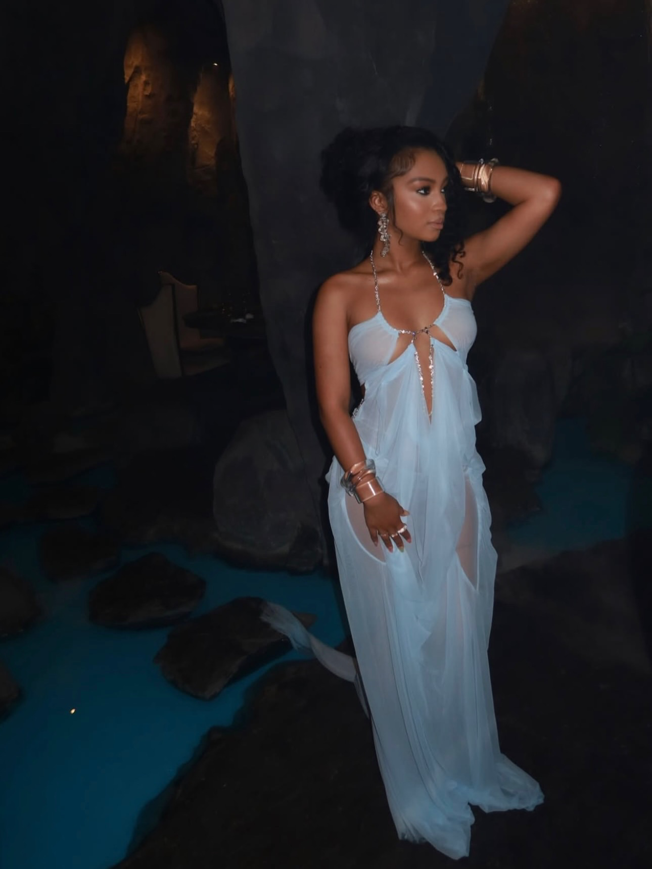 Can’t Be Alone Tonight Bling Maxi Dress