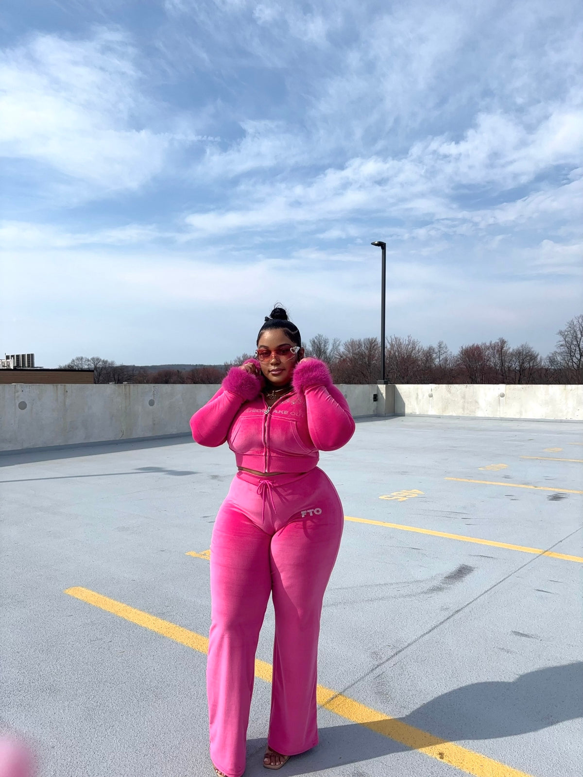 B0$$Y Luxe Fur Tracksuit Set