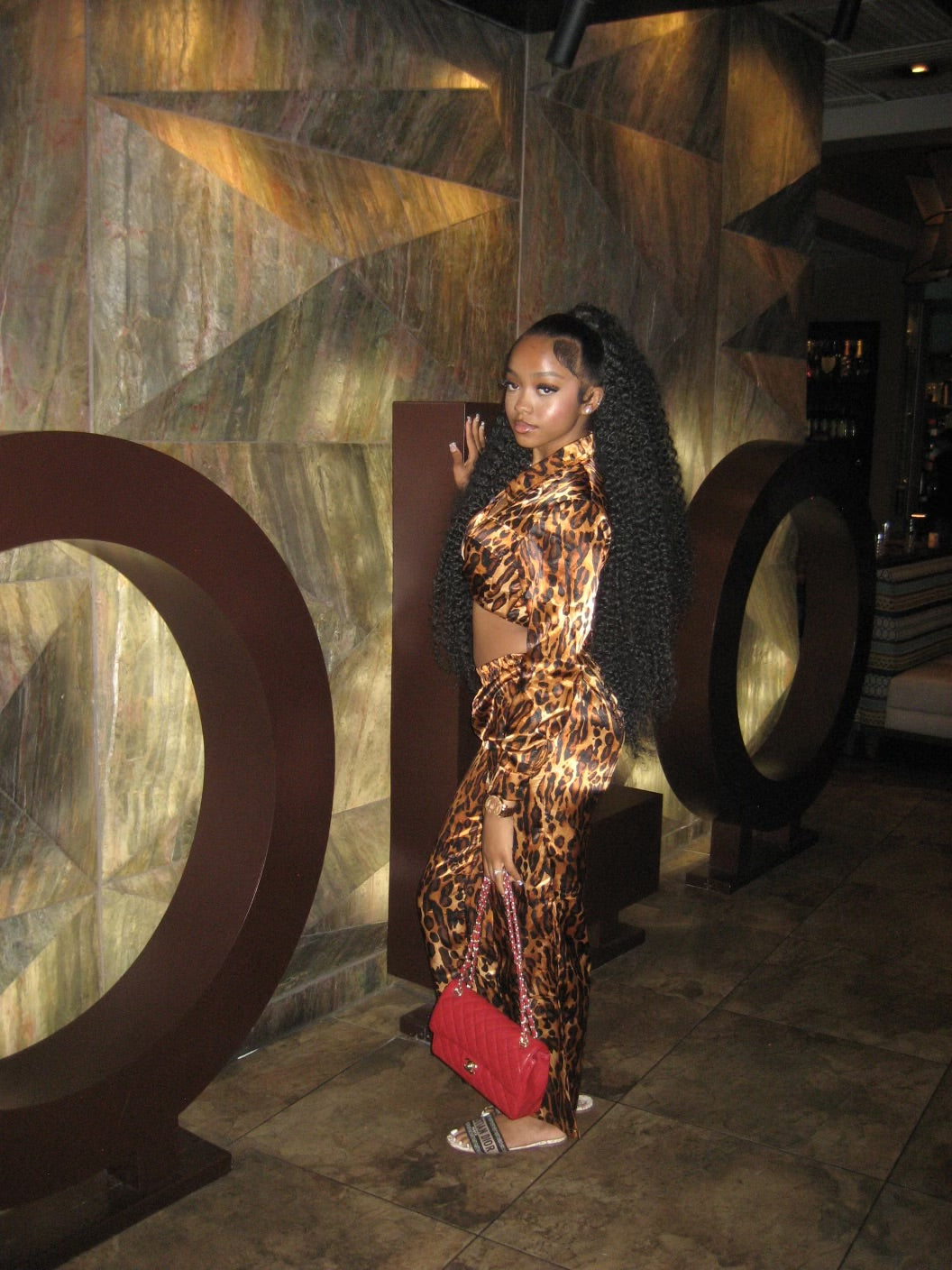 The Queen Leopard Satin Set