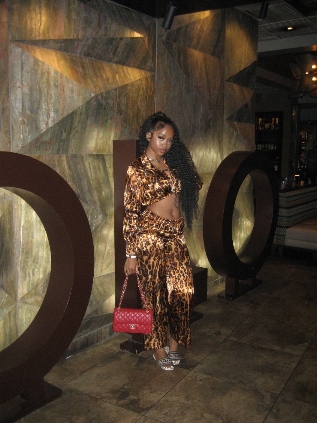 The Queen Leopard Satin Set
