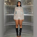 Take Me There Mini Dress — Grey